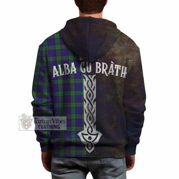 Tartan Vibes Clothing MacKinlay (McKinlay) Tartan Family Crest Hoodie Alba Gu Brath Be Brave Lion Ancient Style