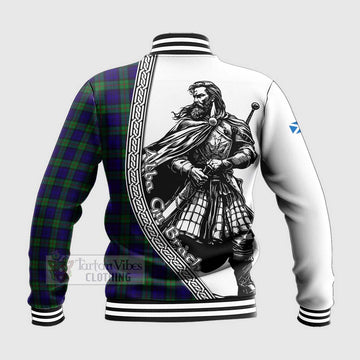 Tartan Vibes Clothing MacKinlay (McKinlay) Tartan Clan Crest Baseball Jacket with Highlander Warrior Celtic Style