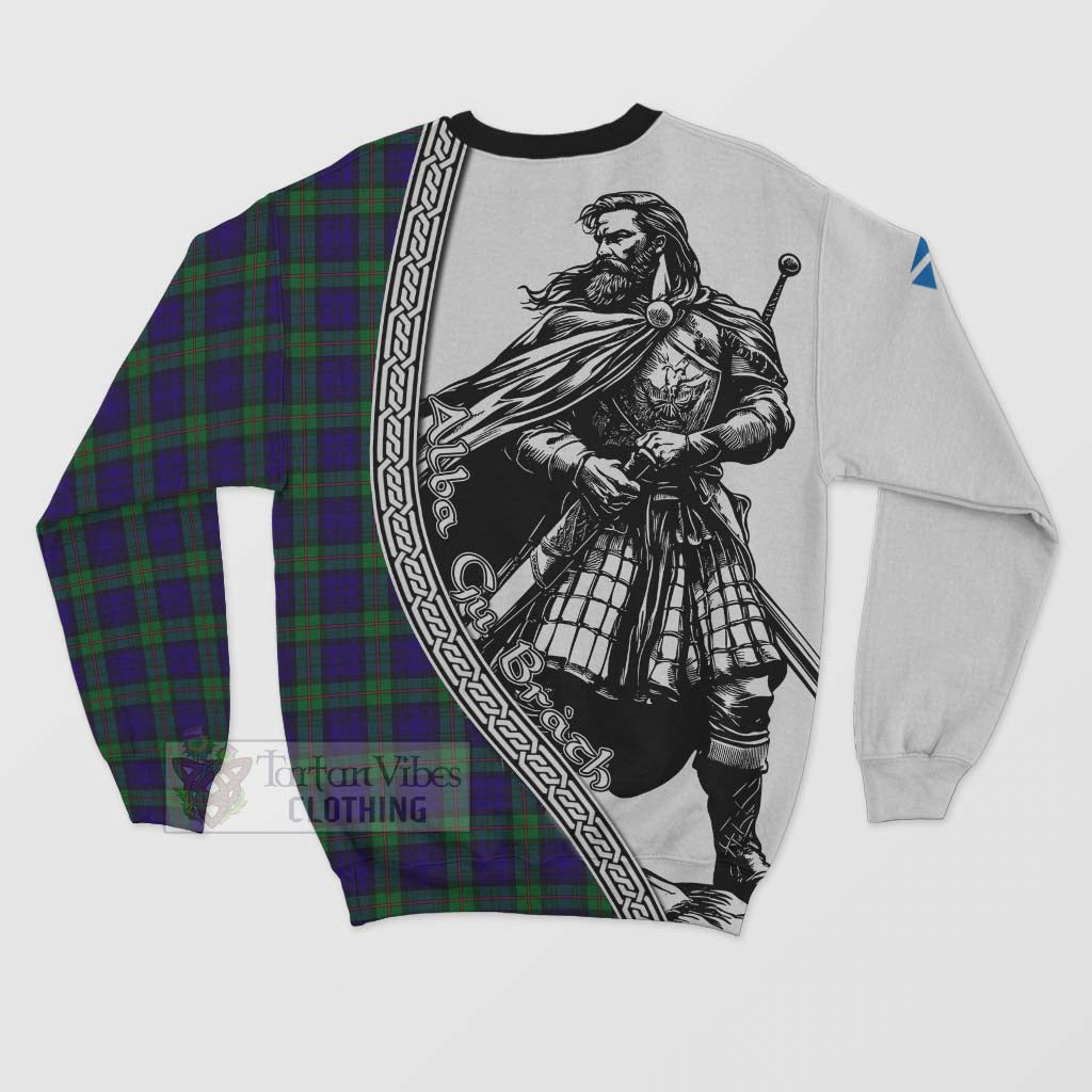 Tartan Vibes Clothing MacKinlay (McKinlay) Tartan Clan Crest Sweatshirt with Highlander Warrior Celtic Style