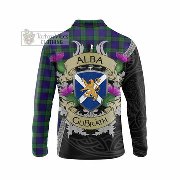 Tartan Vibes Clothing MacKinlay (McKinlay) Tartan Family Crest Long Sleeve Polo Shirt Lion Rampant Royal Thistle Shield Celtic Inspired