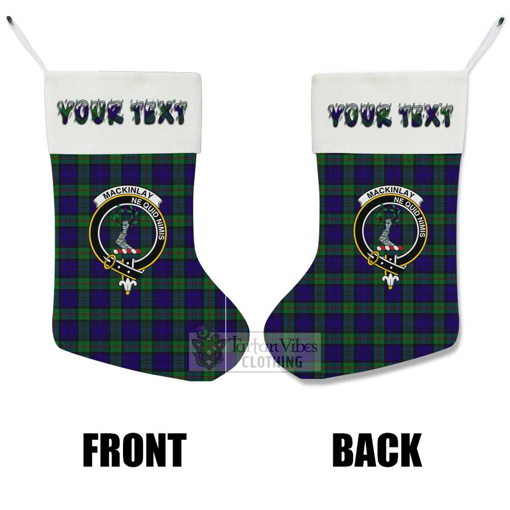 Tartan Vibes Clothing MacKinlay (McKinlay) Tartan Family Crest Christmas Stocking with Personalized Text