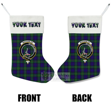 Tartan Vibes Clothing MacKinlay (McKinlay) Tartan Family Crest Christmas Stocking with Personalized Text