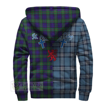 Tartan Vibes Clothing MacKinlay (McKinlay) Tartan Sherpa Hoodie Happy St. Andrew's Day Half Tartan Style