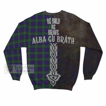 Tartan Vibes Clothing MacKinlay (McKinlay) Tartan Family Crest Sweatshirt Alba Gu Brath Be Brave Lion Ancient Style