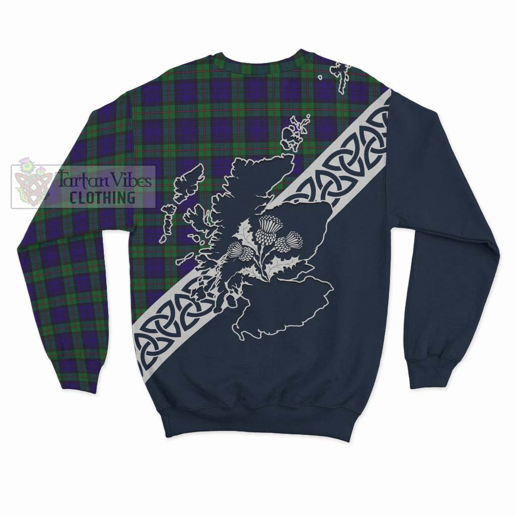 Tartan Vibes Clothing MacKinlay (McKinlay) Tartan Sweatshirt Featuring Thistle and Scotland Map
