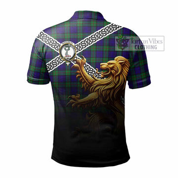 Tartan Vibes Clothing MacKinlay (McKinlay) Crest Tartan Polo Shirt with Golden Lion Emblem Celtic Style