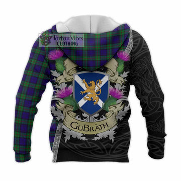Tartan Vibes Clothing MacKinlay (McKinlay) Tartan Family Crest Knitted Hoodie Lion Rampant Royal Thistle Shield Celtic Inspired