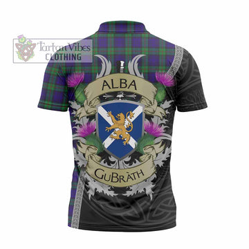 Tartan Vibes Clothing MacKinlay (McKinlay) Tartan Family Crest Zipper Polo Shirt Lion Rampant Royal Thistle Shield Celtic Inspired