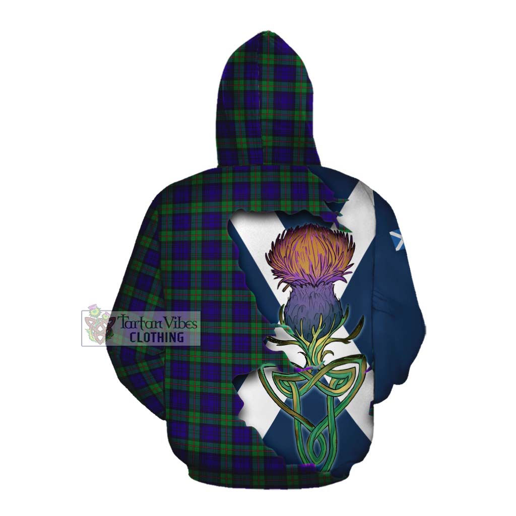 Tartan Vibes Clothing MacKinlay (McKinlay) Tartan Family Crest Cotton Hoodie Scottish Thistle Celtic Inspired