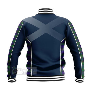 Tartan Vibes Clothing MacKinlay (McKinlay) Tartan Baseball Jacket with Family Crest and Scottish Thistle Vibes Sport Style