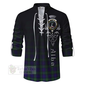 Tartan Vibes Clothing MacKinlay (McKinlay) Tartan Ghillie Kilt Shirt Featuring Alba Gu Brath Family Crest Celtic Inspired