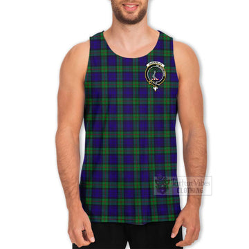 Tartan Vibes Clothing MacKinlay (McKinlay) Tartan Men's Tank Top with Family Crest Celtic Skull Style