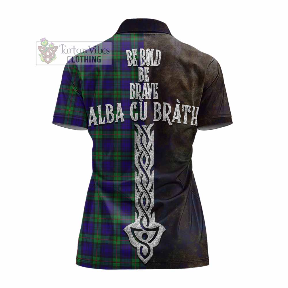 Tartan Vibes Clothing MacKinlay (McKinlay) Tartan Family Crest Women's Polo Shirt Alba Gu Brath Be Brave Lion Ancient Style