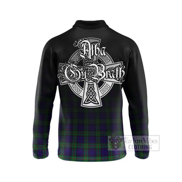 Tartan Vibes Clothing MacKinlay (McKinlay) Tartan Long Sleeve Polo Shirt Featuring Alba Gu Brath Family Crest Celtic Inspired