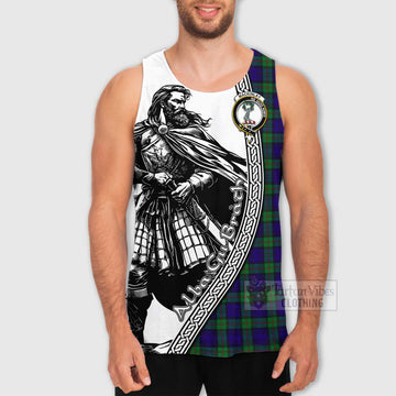 Tartan Vibes Clothing MacKinlay (McKinlay) Tartan Clan Crest Men's Tank Top with Highlander Warrior Celtic Style