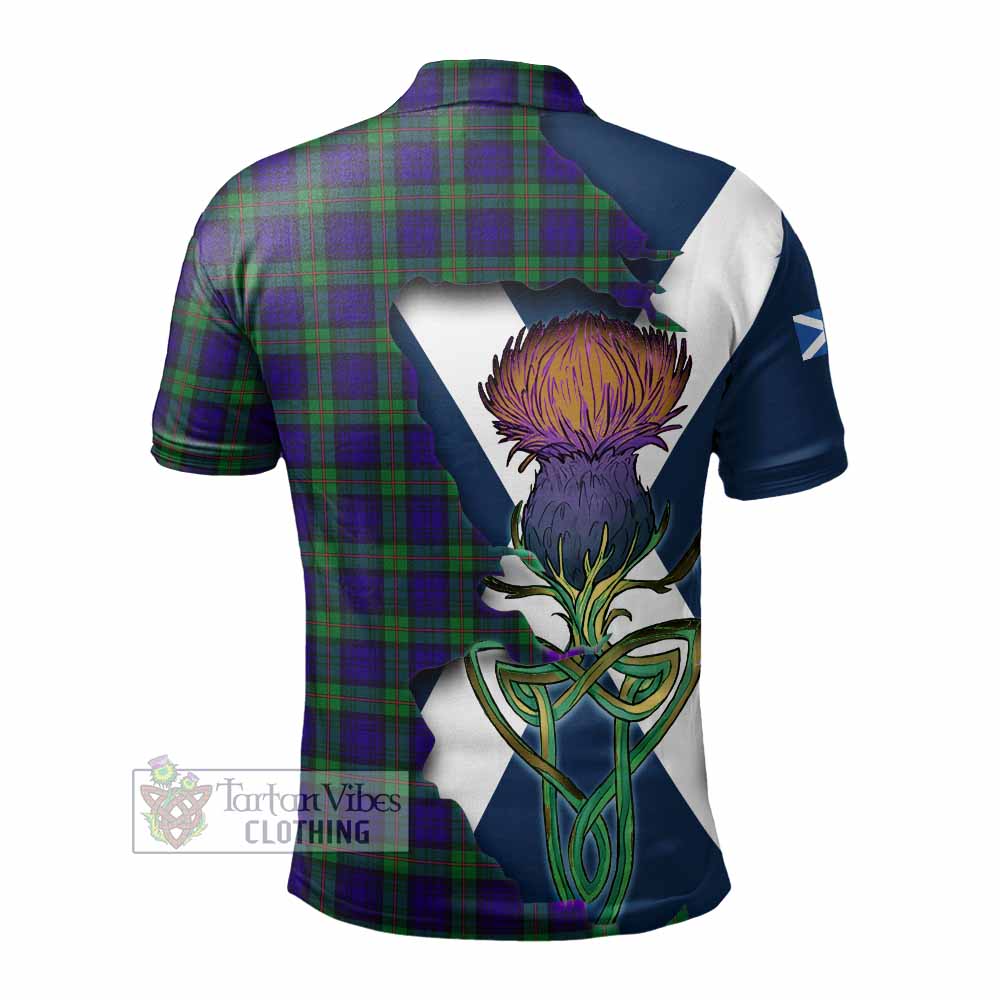 Tartan Vibes Clothing MacKinlay (McKinlay) Tartan Family Crest Polo Shirt Scottish Thistle Celtic Inspired