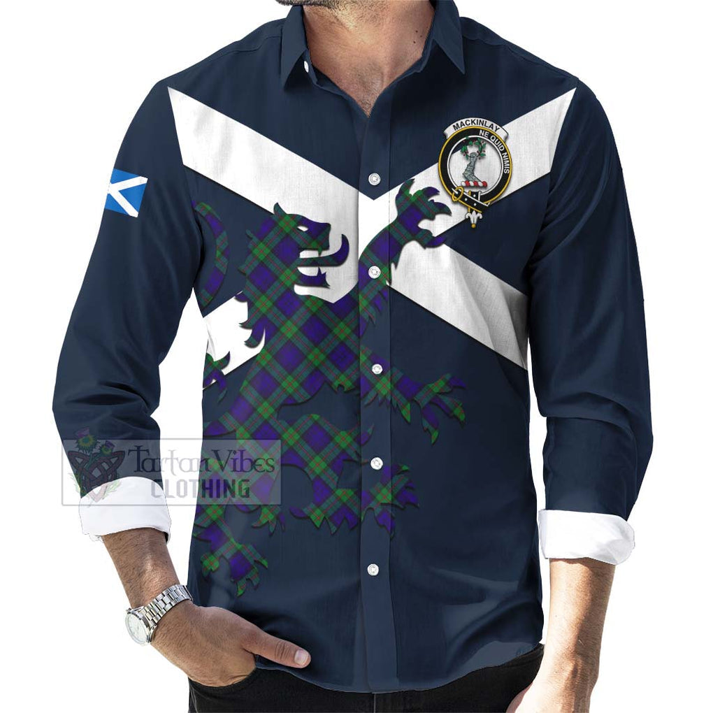 Tartan Vibes Clothing MacKinlay (McKinlay) Tartan Lion Rampant Long Sleeve Button Shirt – Proudly Display Your Heritage with Alba Gu Brath and Clan Name