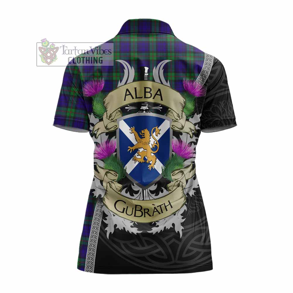 Tartan Vibes Clothing MacKinlay (McKinlay) Tartan Family Crest Women's Polo Shirt Lion Rampant Royal Thistle Shield Celtic Inspired