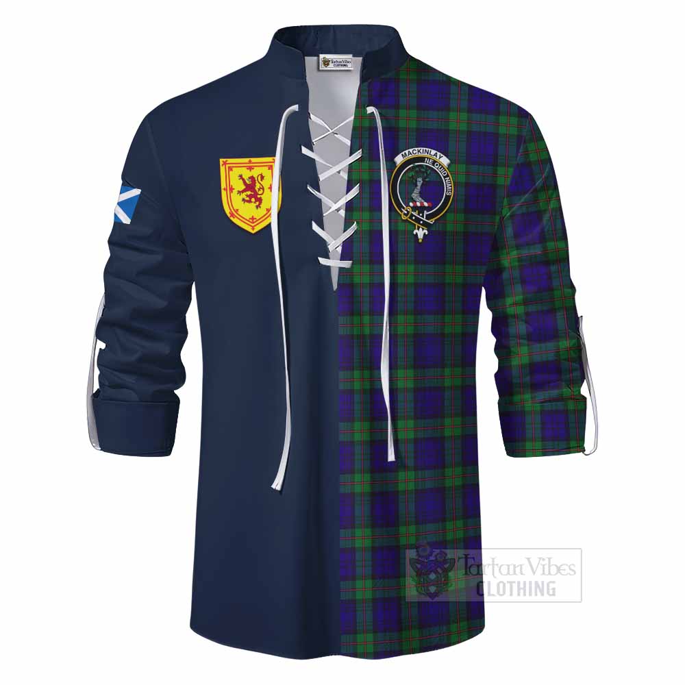 MacKinlay (McKinlay) Tartan Ghillie Kilt Shirt Alba with Scottish Lion Royal Arm Half Style