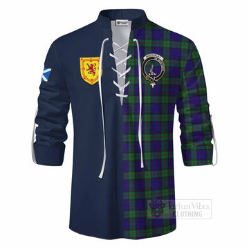MacKinlay (McKinlay) Tartan Ghillie Kilt Shirt Alba with Scottish Lion Royal Arm Half Style