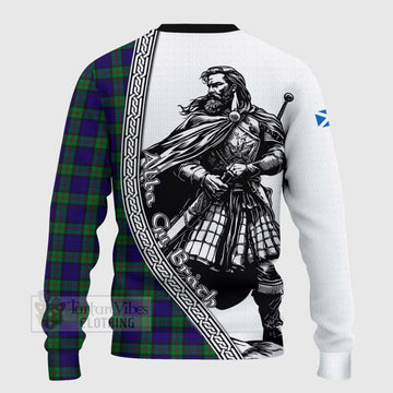 Tartan Vibes Clothing MacKinlay (McKinlay) Tartan Clan Crest Knitted Sweater with Highlander Warrior Celtic Style