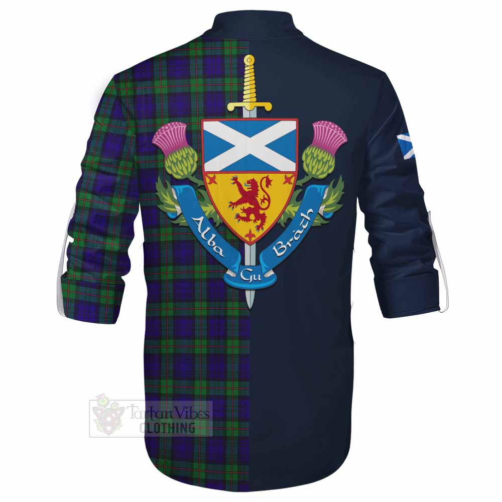 MacKinlay (McKinlay) Tartan Ghillie Kilt Shirt Alba with Scottish Lion Royal Arm Half Style