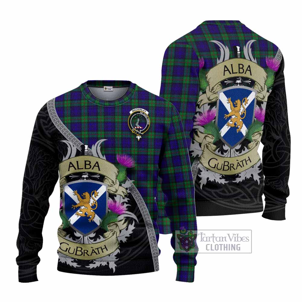 Tartan Vibes Clothing MacKinlay (McKinlay) Tartan Family Crest Knitted Sweater Lion Rampant Royal Thistle Shield Celtic Inspired