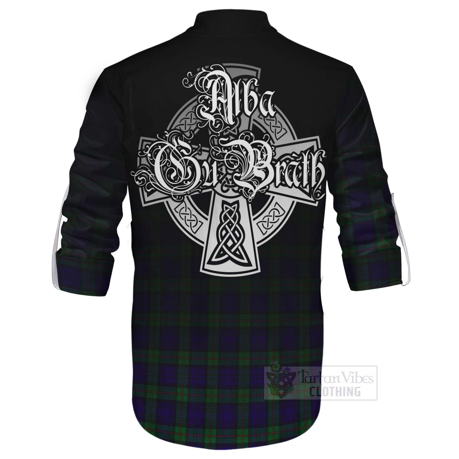 Tartan Vibes Clothing MacKinlay (McKinlay) Tartan Ghillie Kilt Shirt Featuring Alba Gu Brath Family Crest Celtic Inspired