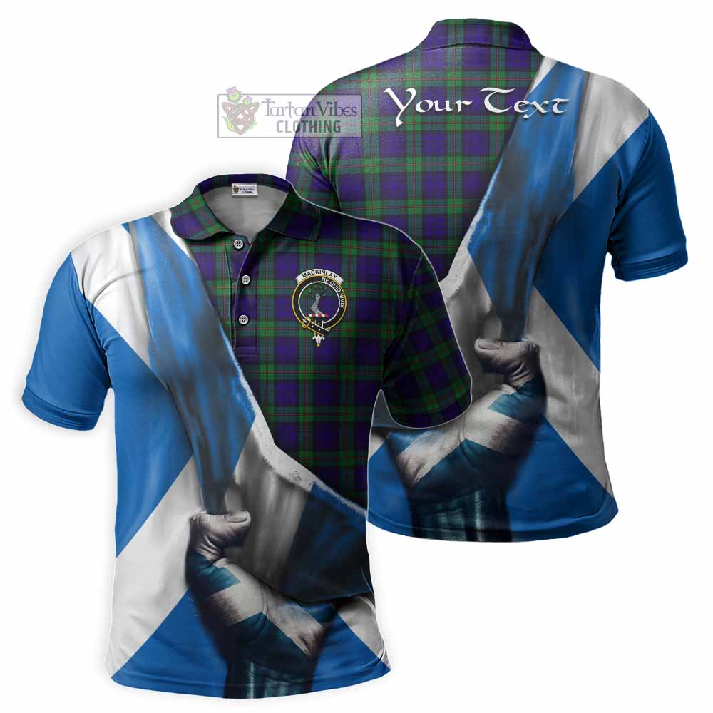 Tartan Vibes Clothing MacKinlay (McKinlay) Tartan Polo Shirt with Family Crest Scotland Patriotic Style