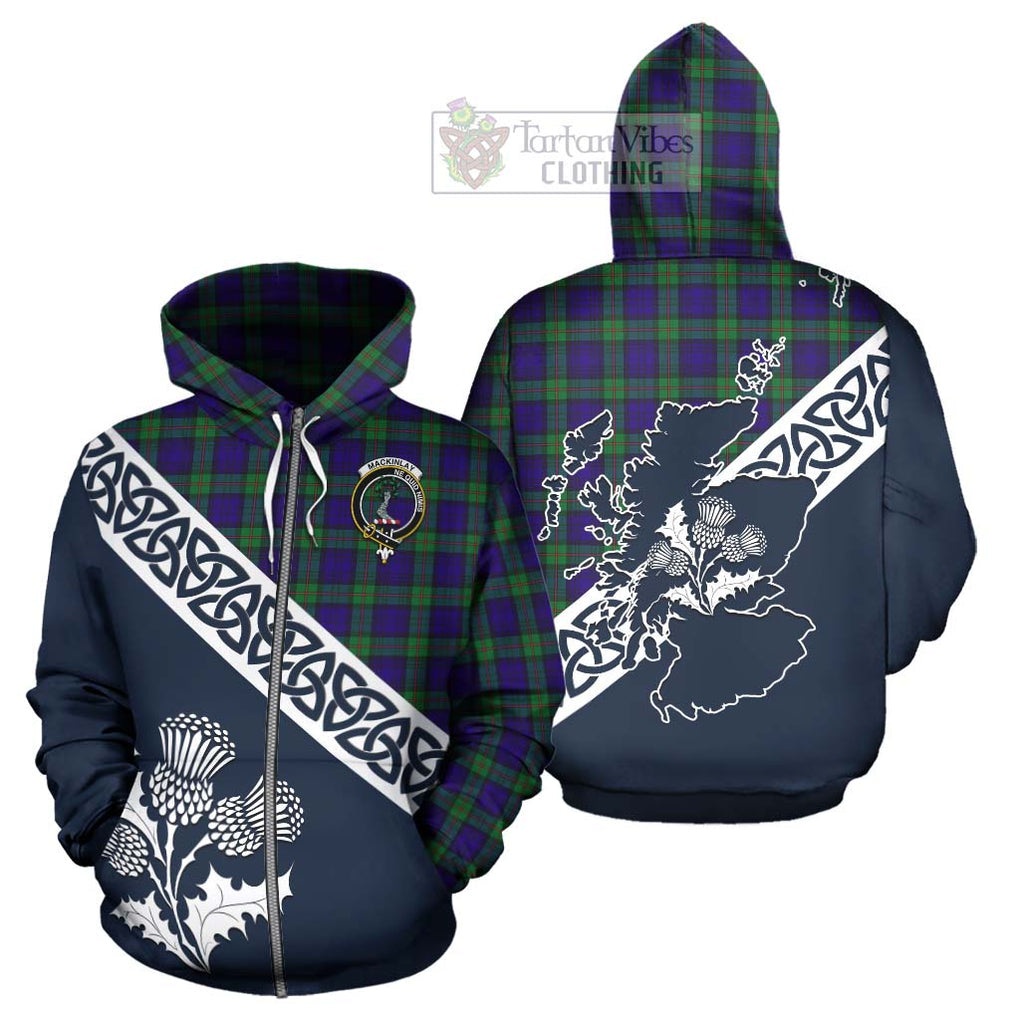 Tartan Vibes Clothing MacKinlay (McKinlay) Tartan Hoodie Featuring Thistle and Scotland Map