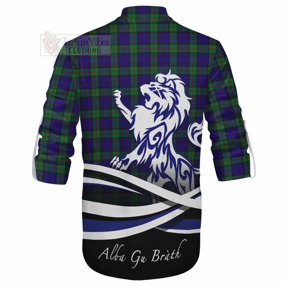 Tartan Vibes Clothing MacKinlay (McKinlay) Tartan Ghillie Kilt Shirt with Alba Gu Brath Regal Lion Emblem