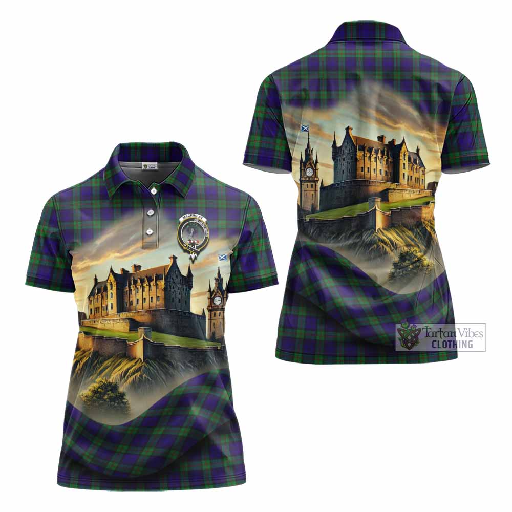Tartan Vibes Clothing MacKinlay (McKinlay) Tartan Family Crest Women's Polo Shirt with Scottish Ancient Castle Stype