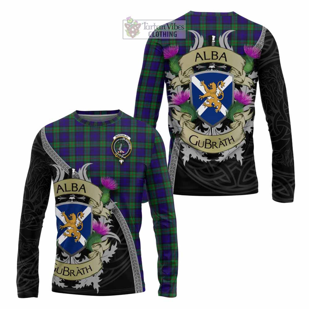 Tartan Vibes Clothing MacKinlay (McKinlay) Tartan Family Crest Long Sleeve T-Shirt Lion Rampant Royal Thistle Shield Celtic Inspired