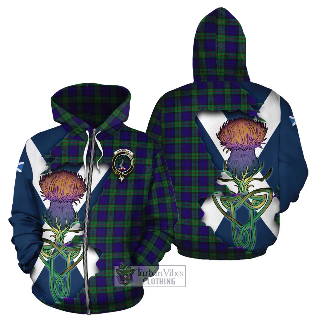 Tartan Vibes Clothing MacKinlay (McKinlay) Tartan Family Crest Cotton Hoodie Scottish Thistle Celtic Inspired