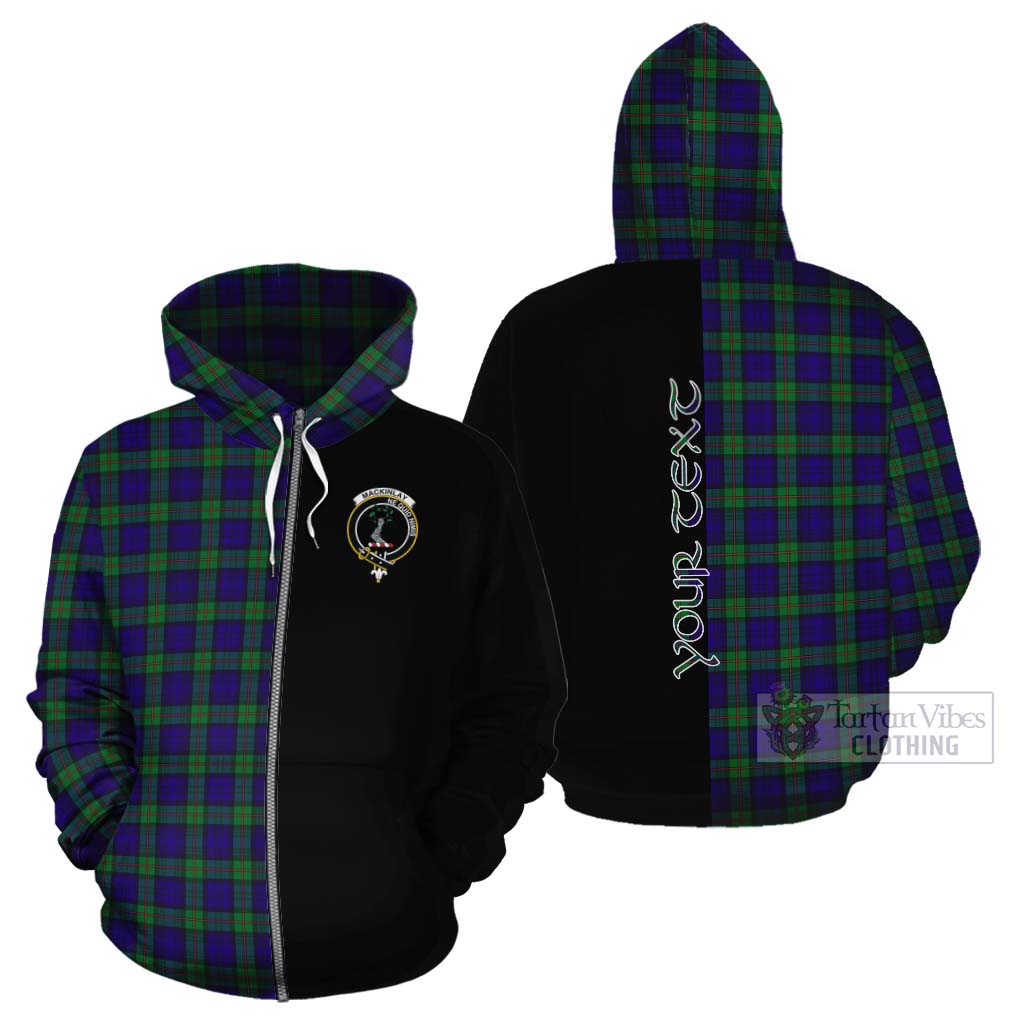 Tartan Vibes Clothing MacKinlay (McKinlay) Tartan Cotton Hoodie with Family Crest and Half Of Me Style