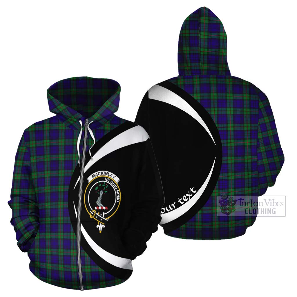 Tartan Vibes Clothing MacKinlay (McKinlay) Tartan Cotton Hoodie with Family Crest Circle Style
