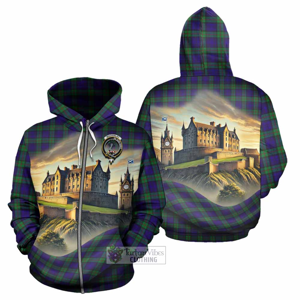 Tartan Vibes Clothing MacKinlay (McKinlay) Tartan Family Crest Hoodie with Scottish Ancient Castle Style