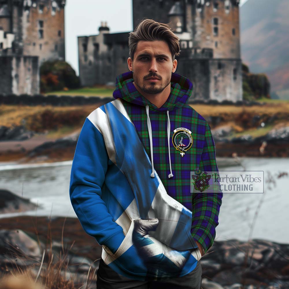 Tartan Vibes Clothing MacKinlay (McKinlay) Tartan Cotton Hoodie with Family Crest Scotland Patriotic Style