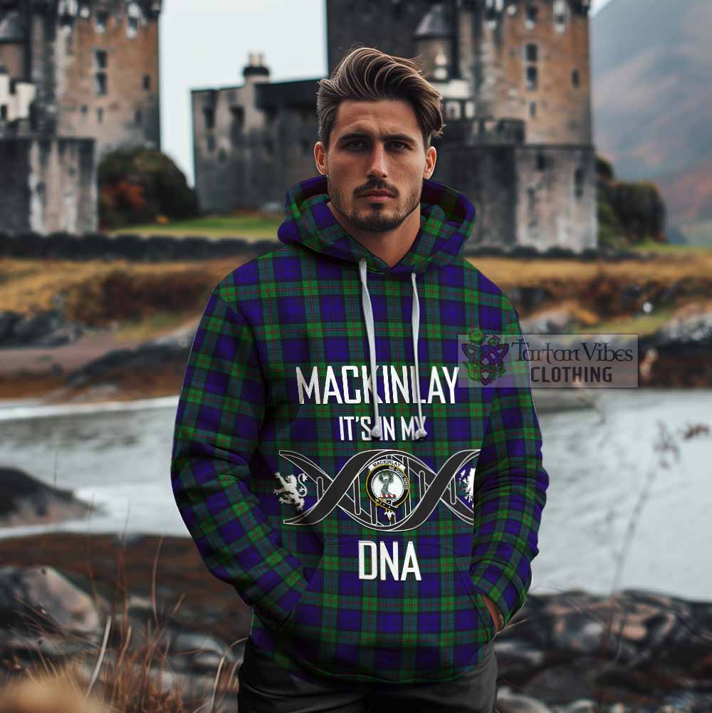 Tartan Vibes Clothing MacKinlay (McKinlay) Tartan Cotton Hoodie with Family Crest DNA In Me Style