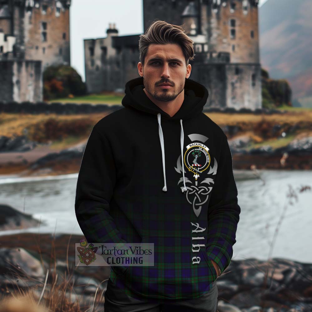 Tartan Vibes Clothing MacKinlay (McKinlay) Tartan Cotton Hoodie Featuring Alba Gu Brath Family Crest Celtic Inspired