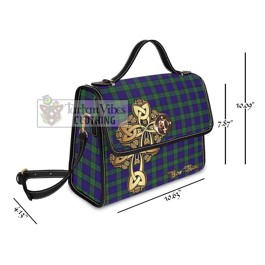 Tartan Vibes Clothing MacKinlay (McKinlay) Tartan Waterproof Canvas Bag Golden Thistle Celtic Cross Style