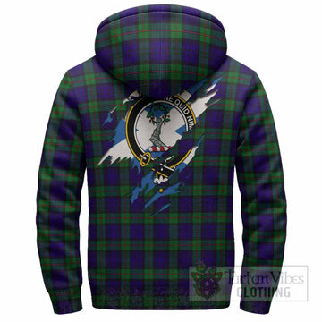 MacKinlay (McKinlay) Clan Crest In Me Tartan Sherpa Hoodie Scotland Flag Style