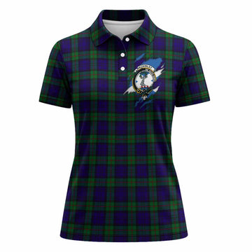 MacKinlay (McKinlay) Clan Crest In Me Tartan Women Polo Shirt Scotland Flag Style