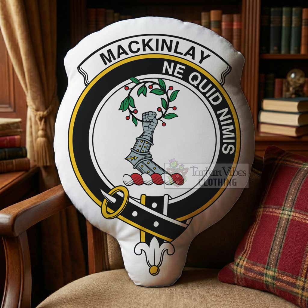MacKinlay (McKinlay) Clan Crest Shaped Throw Pillow, Scottish Clan Badge Decorative Pillow