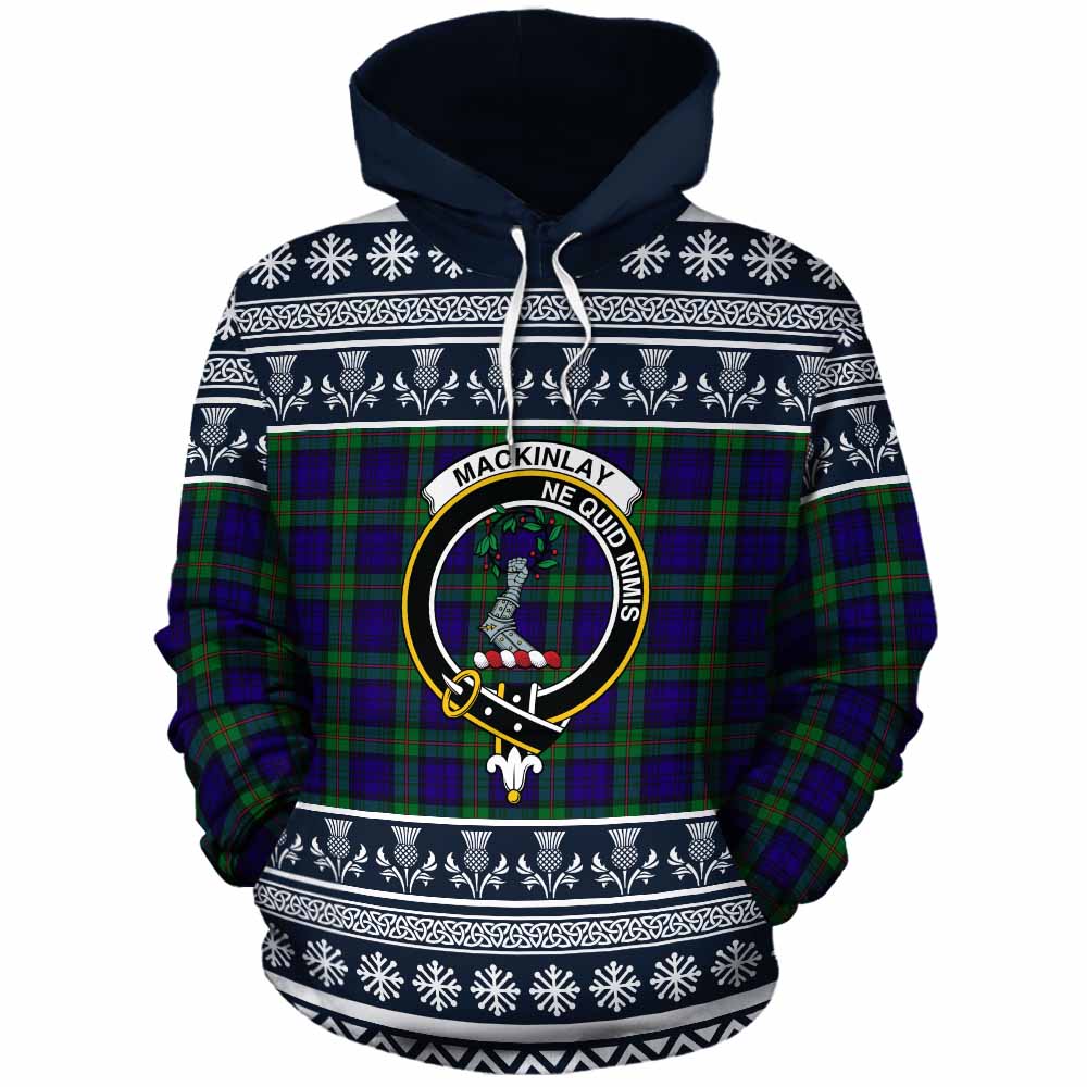 MacKinlay (McKinlay) Clan Tartan Christmas Cotton Hoodie with Family Crest - Tartan Vibes Clothing
