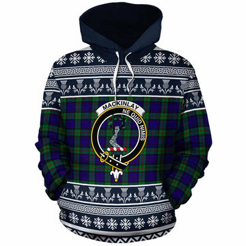 MacKinlay (McKinlay) Clan Tartan Christmas Cotton Hoodie with Family Crest - Tartan Vibes Clothing