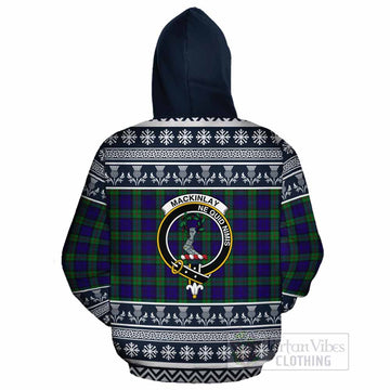 MacKinlay (McKinlay) Clan Tartan Christmas Cotton Hoodie with Family Crest - Tartan Vibes Clothing