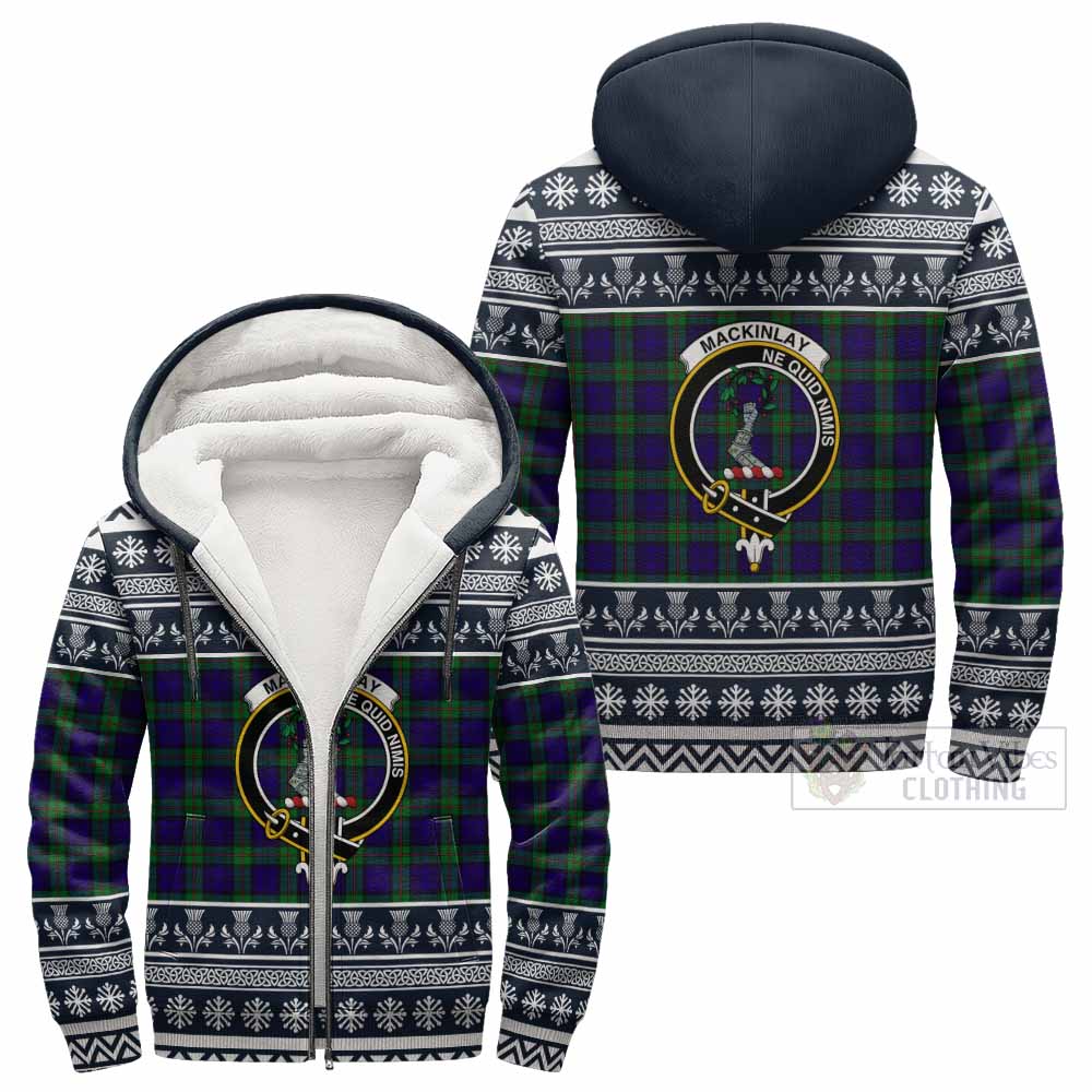 MacKinlay (McKinlay) Clan Tartan Christmas Fleece Hoodie with Family Crest - Tartan Vibes Clothing