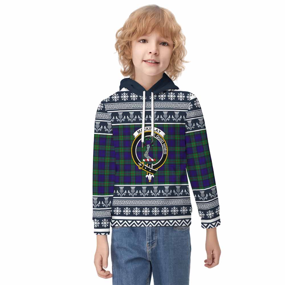 MacKinlay (McKinlay) Clan Tartan Christmas Kid Hoodie with Family Crest - Tartan Vibes Clothing