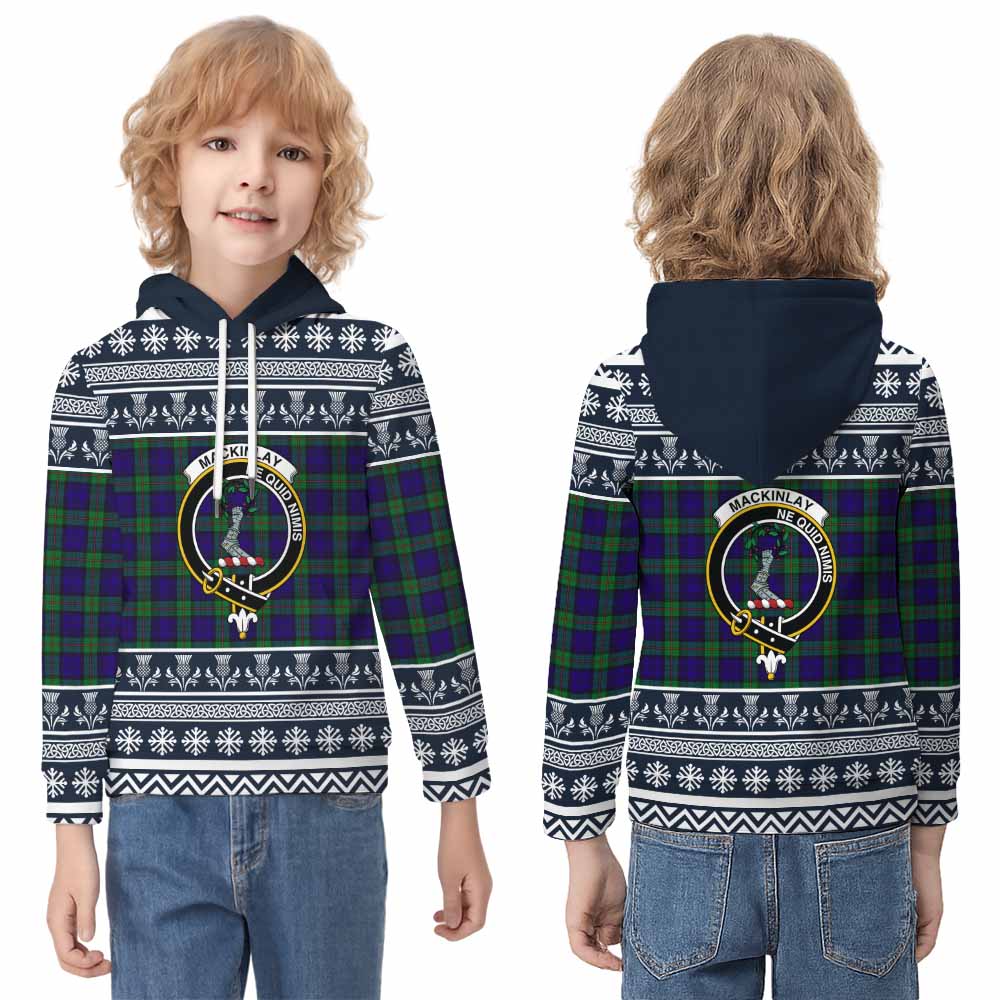 MacKinlay (McKinlay) Clan Tartan Christmas Kid Hoodie with Family Crest - Tartan Vibes Clothing